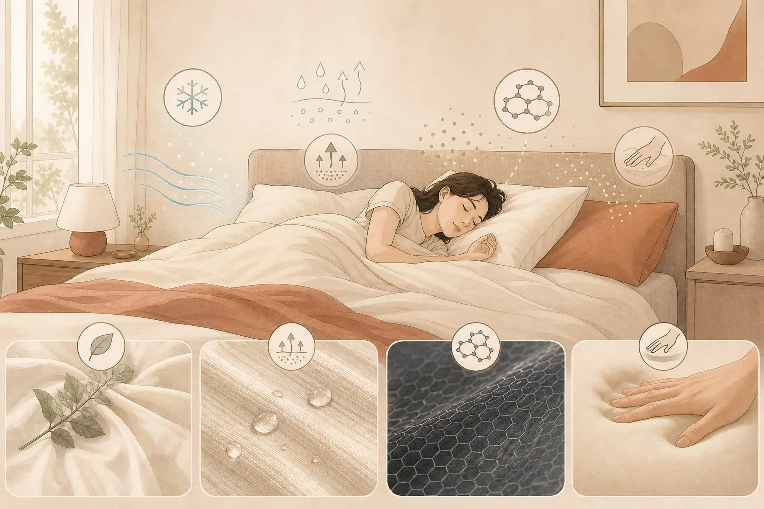 天絲、石墨烯、記憶棉怎麼選？從睡眠體感看寢具材質完整指南