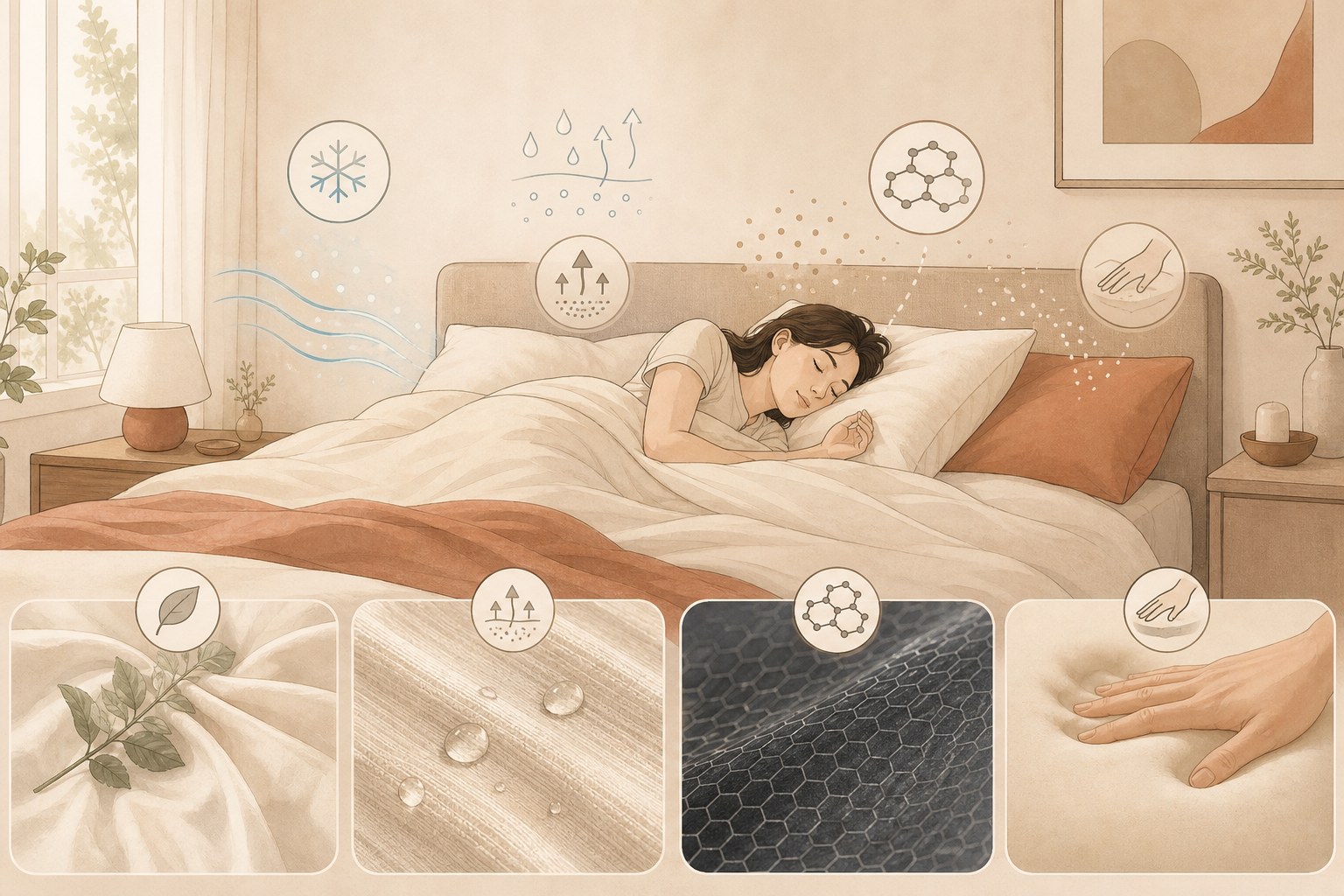 天絲、石墨烯、記憶棉怎麼選？從睡眠體感看寢具材質完整指南